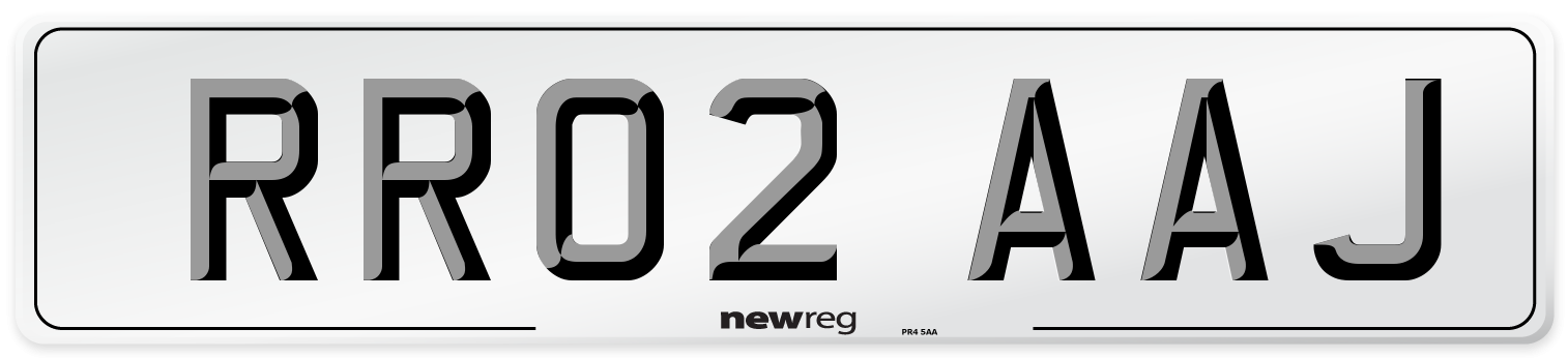 RR02 AAJ Number Plate from New Reg